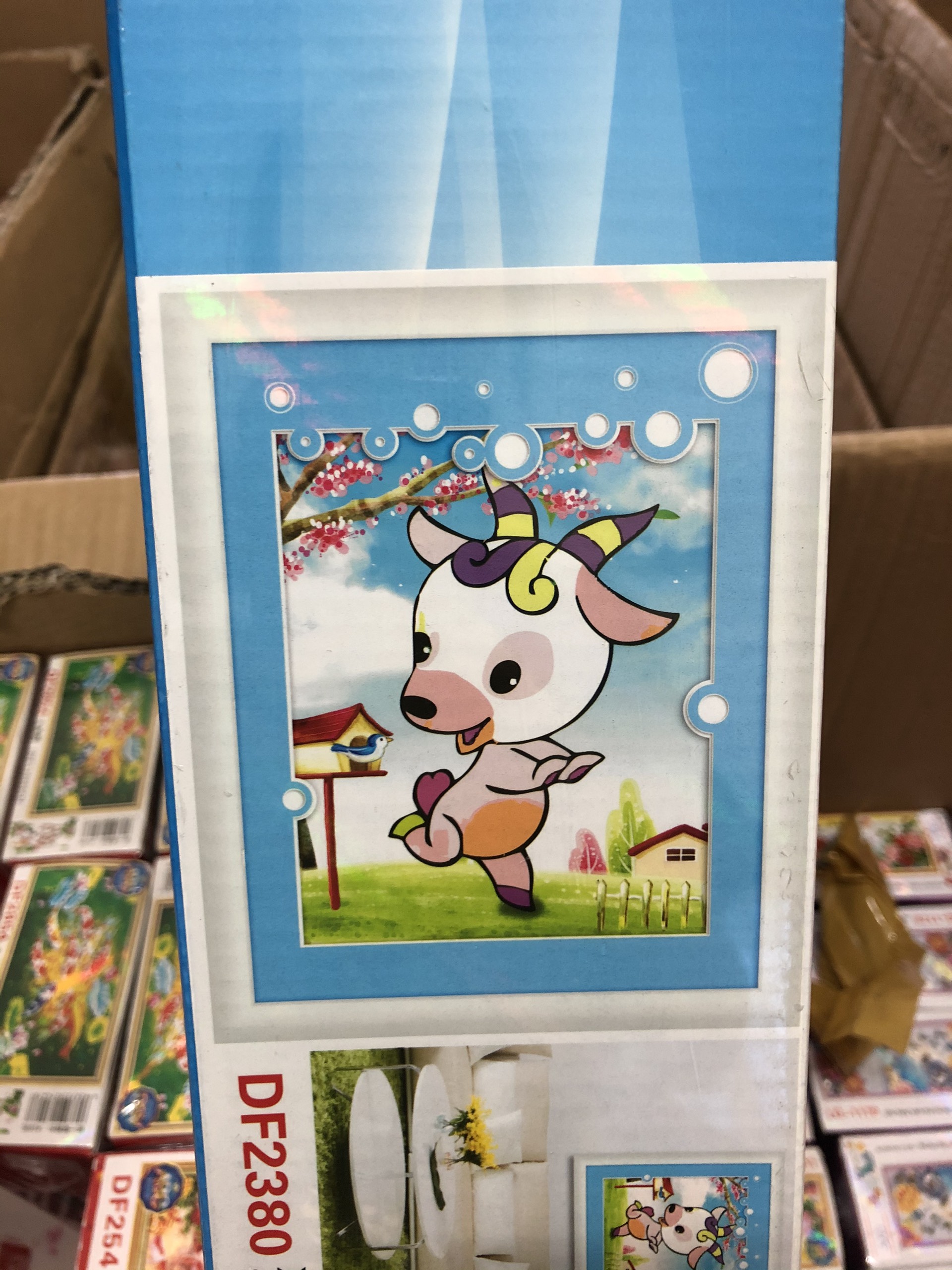 Tranh Đính Đá CON DÊ (ĐÁ ABC CAO CẤP). Kích Thước: 30cm x 36cm