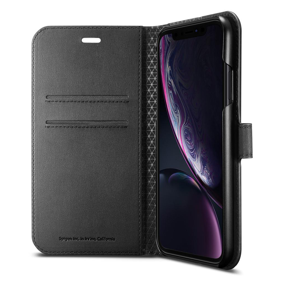 [HCM]Bao da iPhone XR Spigen Wallet S (Đen) - Hàng Chính Hãng