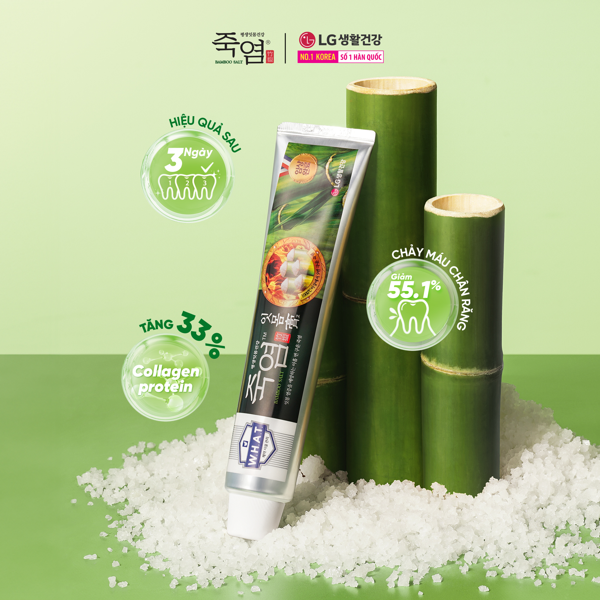 [LG Daily Beauty Official] Kem đánh răng Bamboo Salt Muối Tre Chăm Sóc Nướu 140g