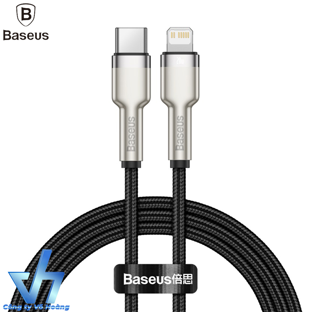 Cáp sạc nhanh ip 20w đầu kim loại dây dù siêu bền baseus lv906