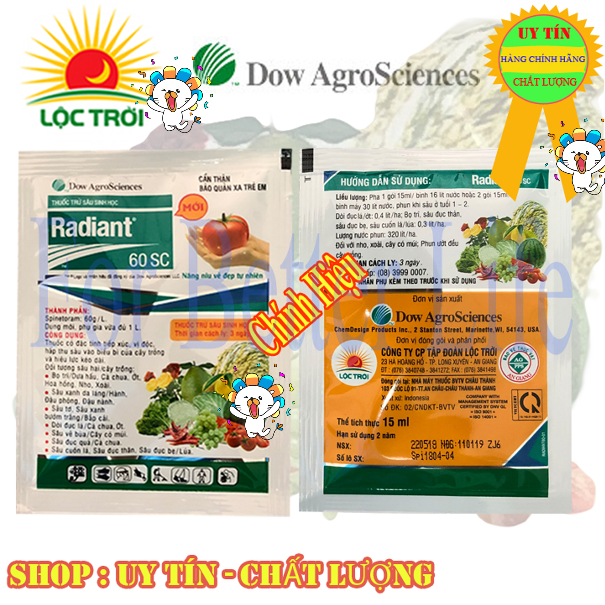 RADIANT 60SC Trừ sâu sinh học  Combo 10 gói