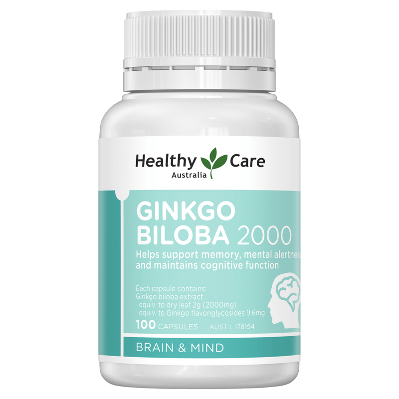 viên uống bổ não healthy care ginkgo biloba 2000mg 100 viên - hỗ trợ tuần hoàn máu não, cải thiện trí nhớ, khả năng tập trung, giảm stress (chuẩn úc) 4