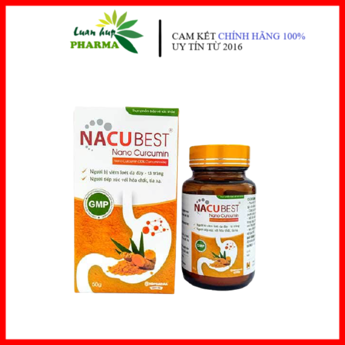 Nacubest 50g - tinh chất nghệ Nano 20%giúp điều trị viêm loét dạ dày, tá tràng, người sau phẩu thuật, người bị ung thư...