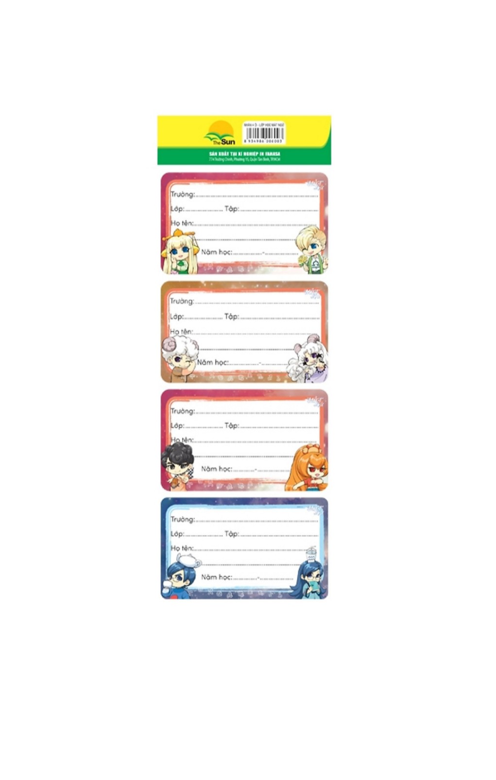 [HCM]Nhãn vở học sinh Lớp Học Mật Ngữ