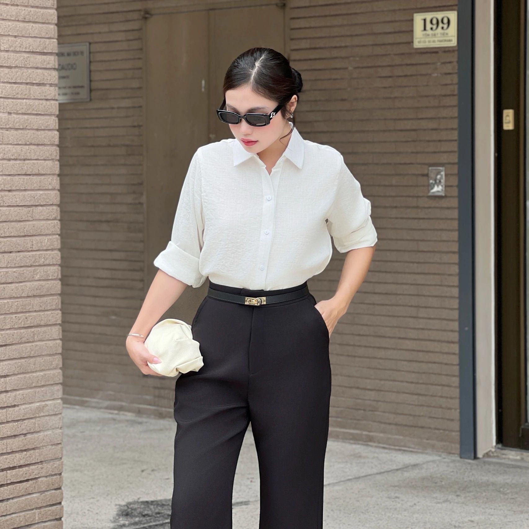 Áo sơ mi nữ Hàn Quốc tay dài Basic Shirt Maxy Workshop
