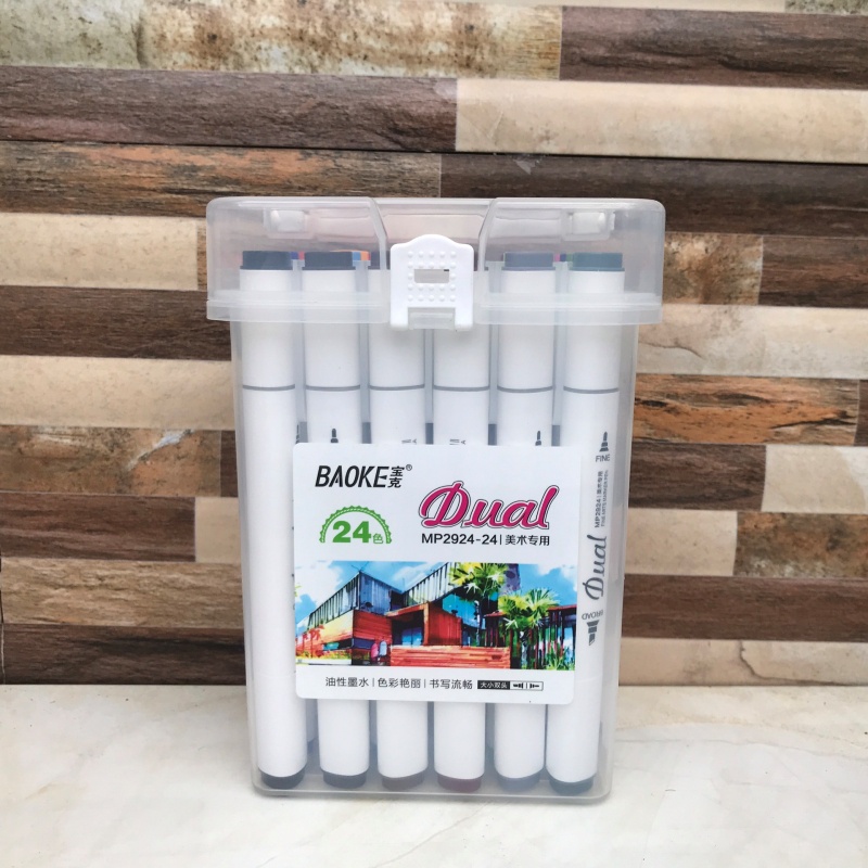 {HCM} Bút dạ màu cao cấp Marker 2 đầu BaoKe MP 2924 [ VPP Trí Đức ]