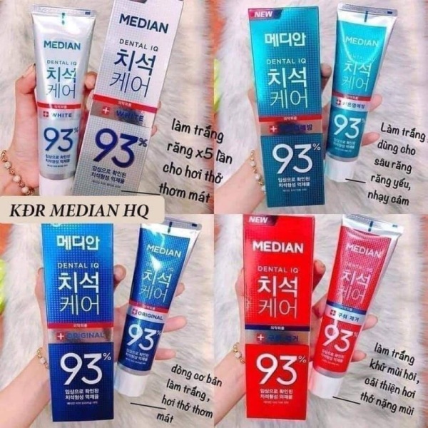 [ Mẫu Mới] Kem Đánh Răng Chính Hãng Median Dental IQ 93% Hàn Quốc 120g giá rẻ