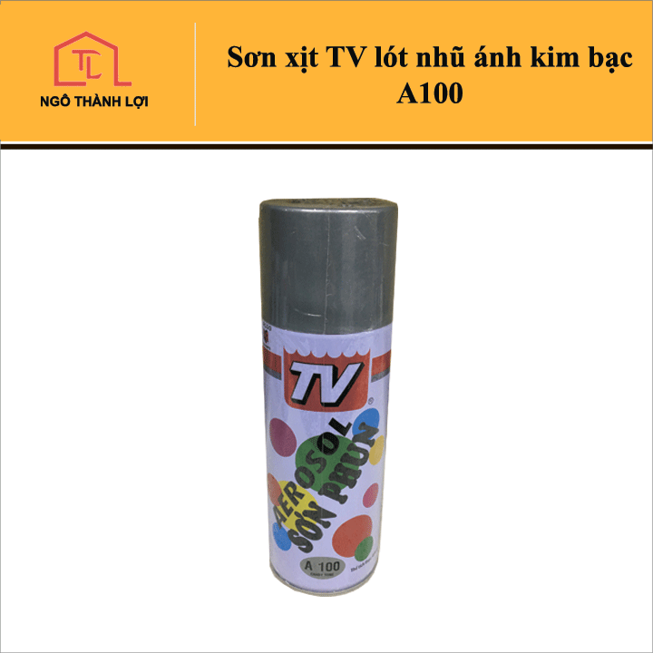 Sơn xịt TV sơn lót chống rỉ sét xám A266, sơn lót nhũ ánh kim bạc A100, phủ bóng trong clear A10
