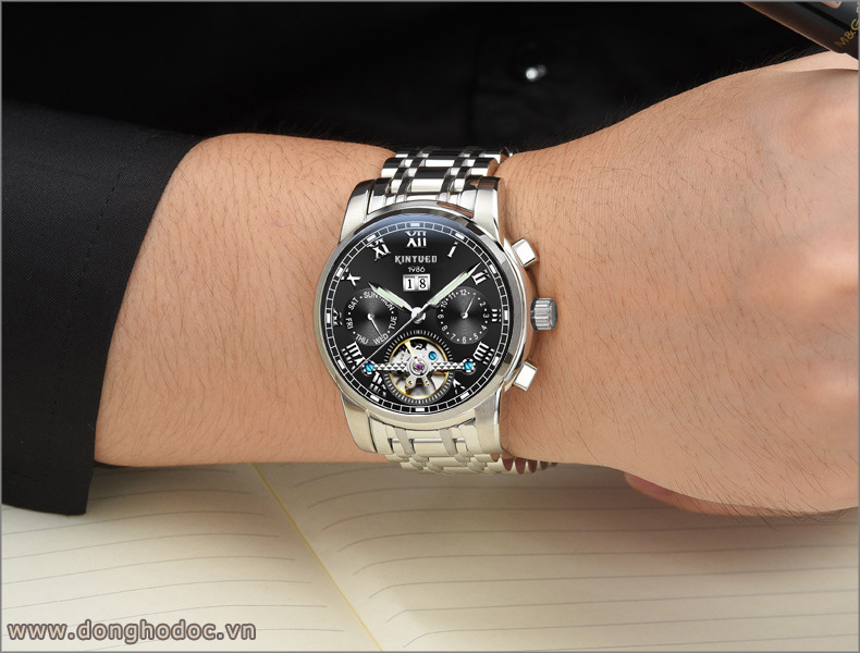 Đồng hồ Cơ Nam KINYUED - Dây Thép Đúc Đặt - Máy Automatic cao cấp