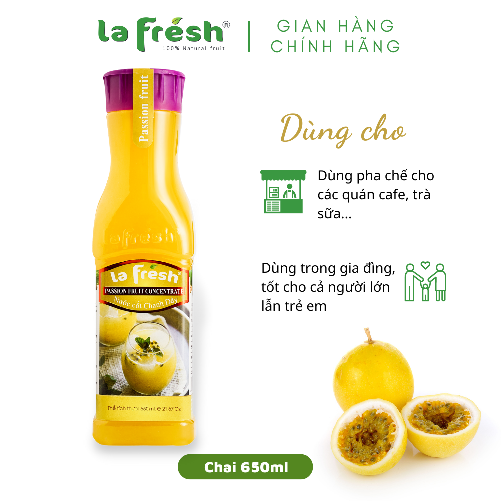Nước Cốt Chanh Dây Lafresh Đà Lạt Chai 650ml