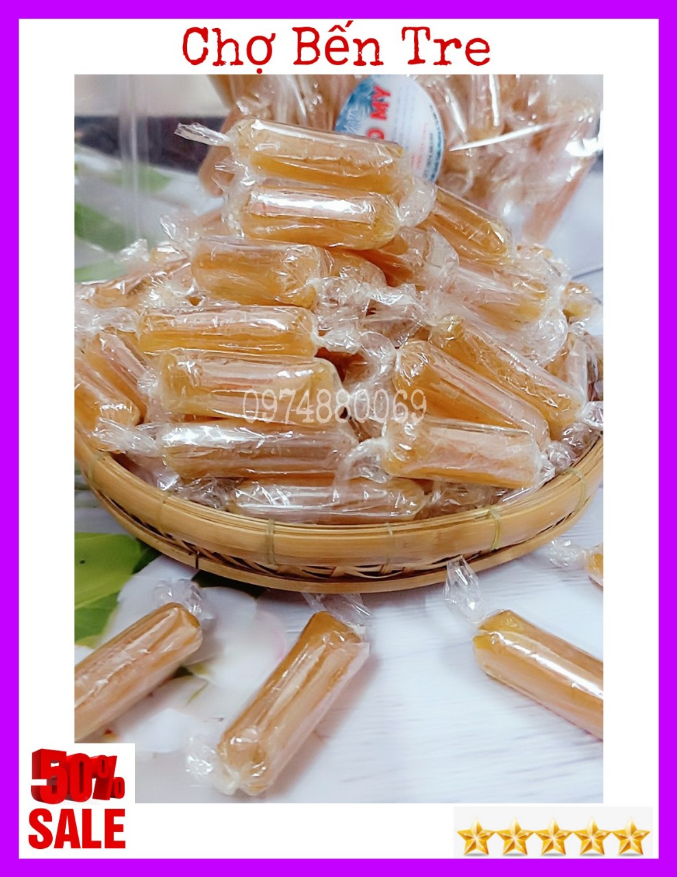 (Freeship) Mứt gừng dẻo cay cực ngon 1kg- CHỢ BẾN TRE
