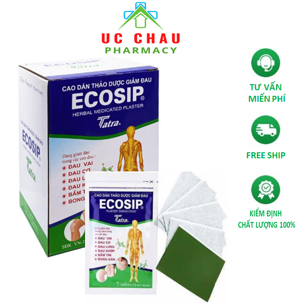 ECOSIP, Cao dán thảo dược giảm đau Ecosip (Gói 5 miếng)