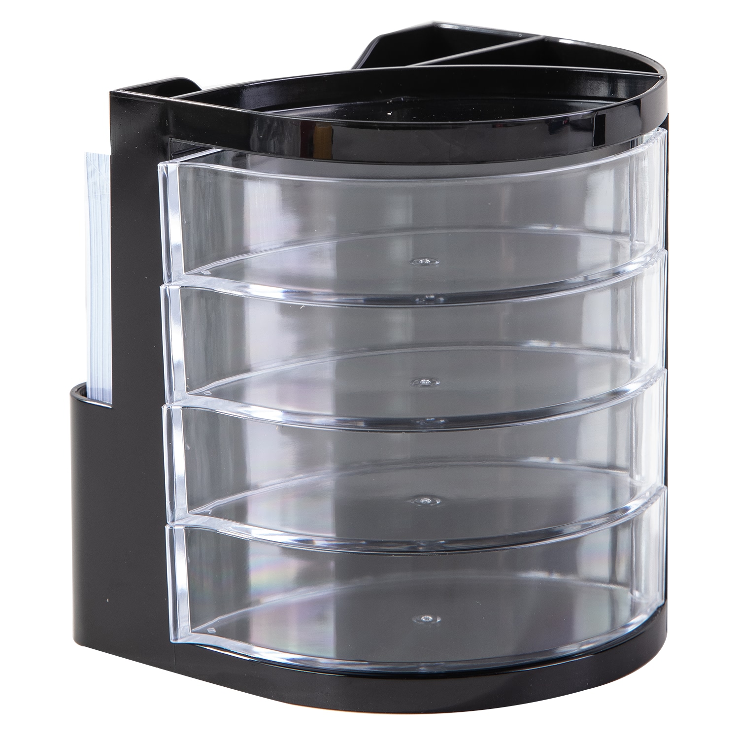 Cốc cắm bút 4 ngăn Deli, Đen -1 chiếc - E9133