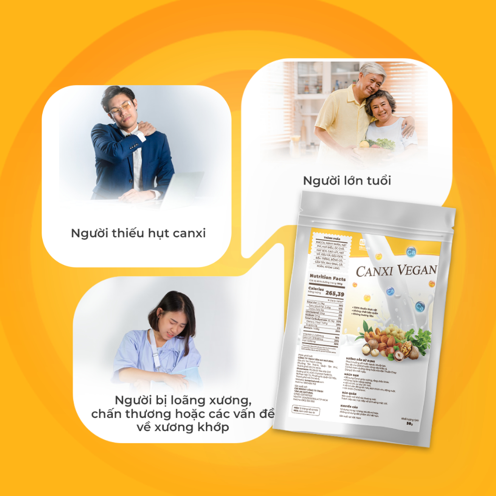 CANXI VEGAN 50g - Bột ngũ cốc đậu hạt rau củ