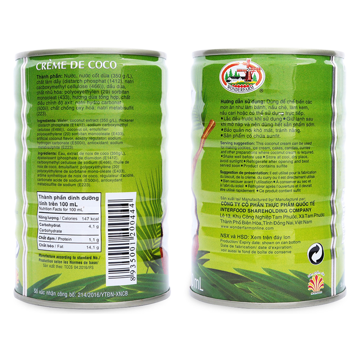 Nước cốt dừa Wonderfarm 400g - SibMart - SM0410