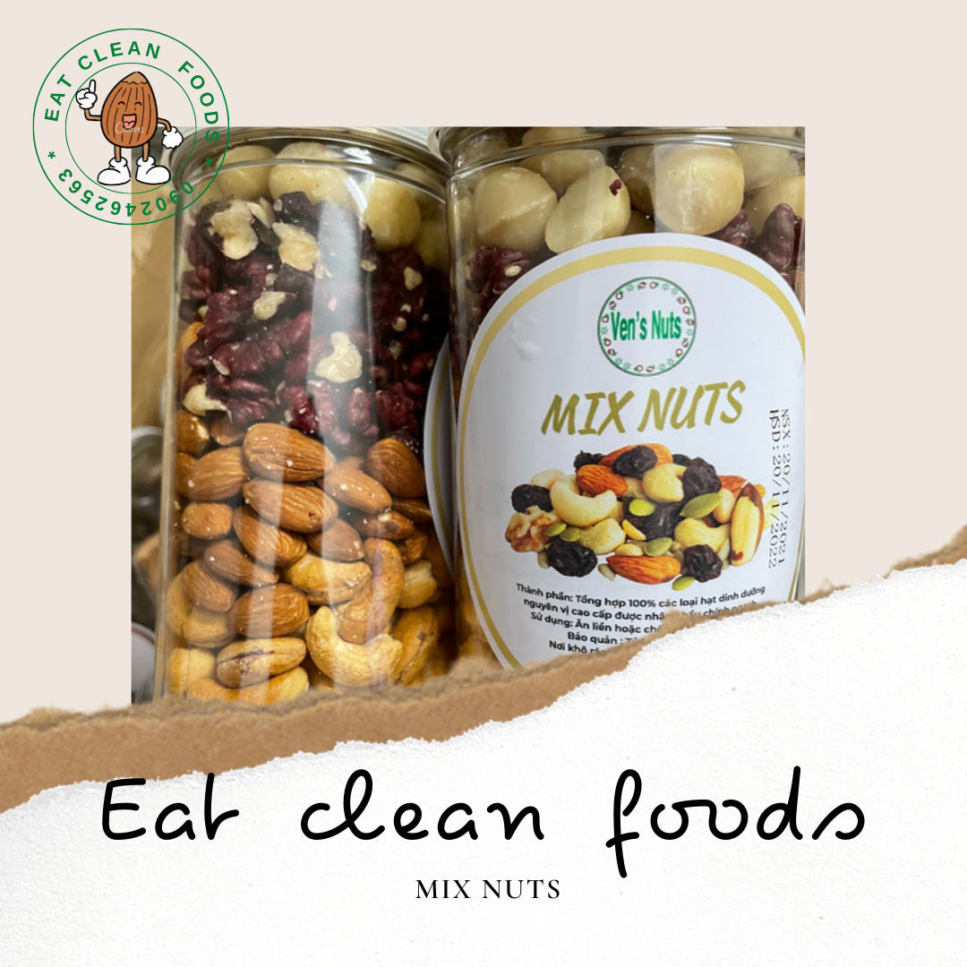 [ĂN LIỀN TIỆN LỢI] 4 LOẠI HẠT SẤY CHÍN ( HẠT ÓC CHÓ ĐỎ, HẠT MACCA, HẠT HẠNH NHÂN, HẠT ĐIỀU) - HŨ 500GR