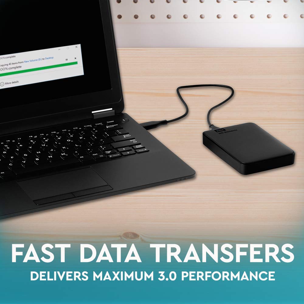1Tb Wd Elements Portable Hard Drive with 2-Year Warranty and Free Leather Case