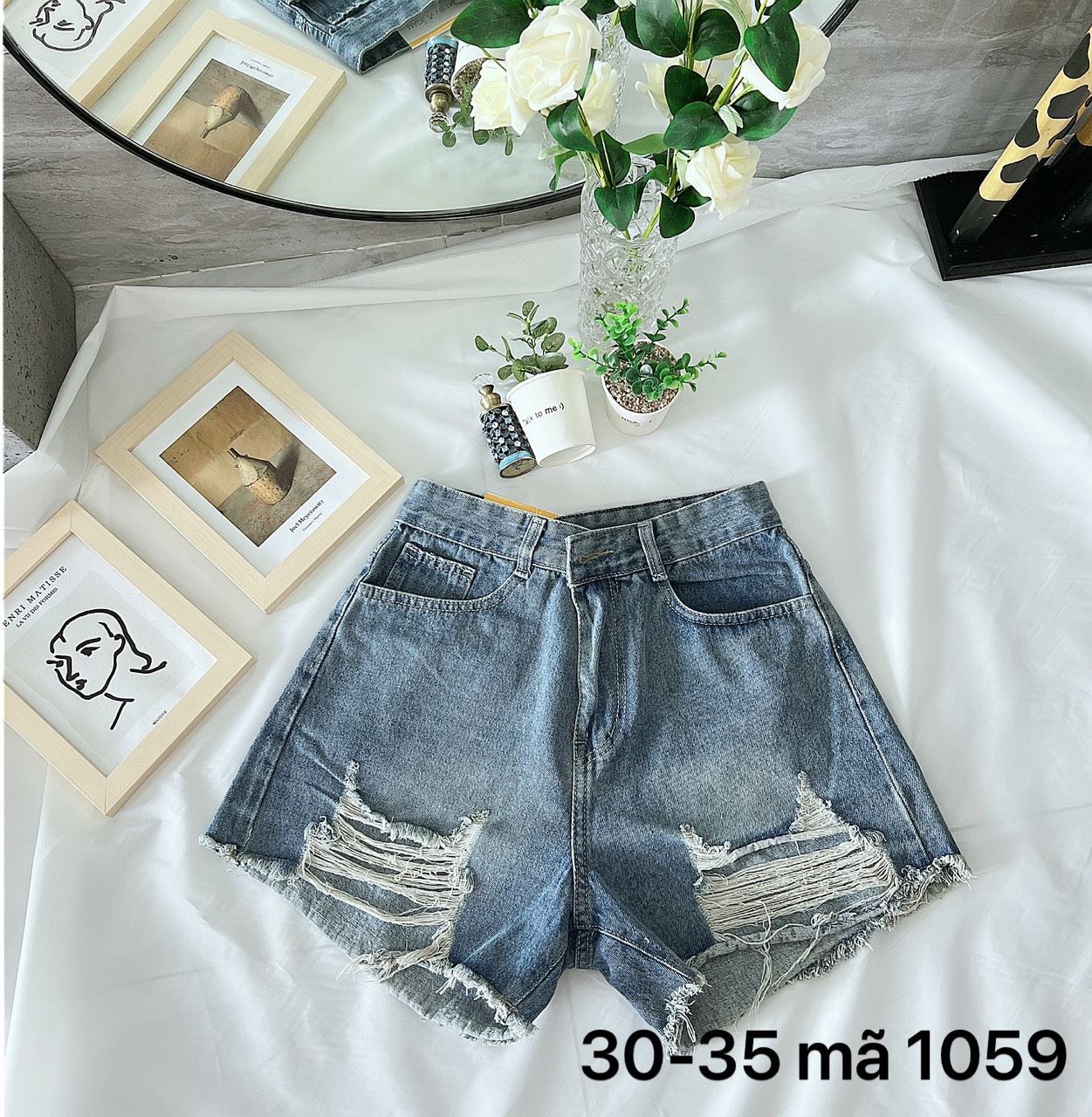 QUẦN SHORT JEAN NỮ THỜI TRANG Quần short jean nữ lưng cao phối rách denim  cotton, rin ngắn phối rách | Lazada.vn
