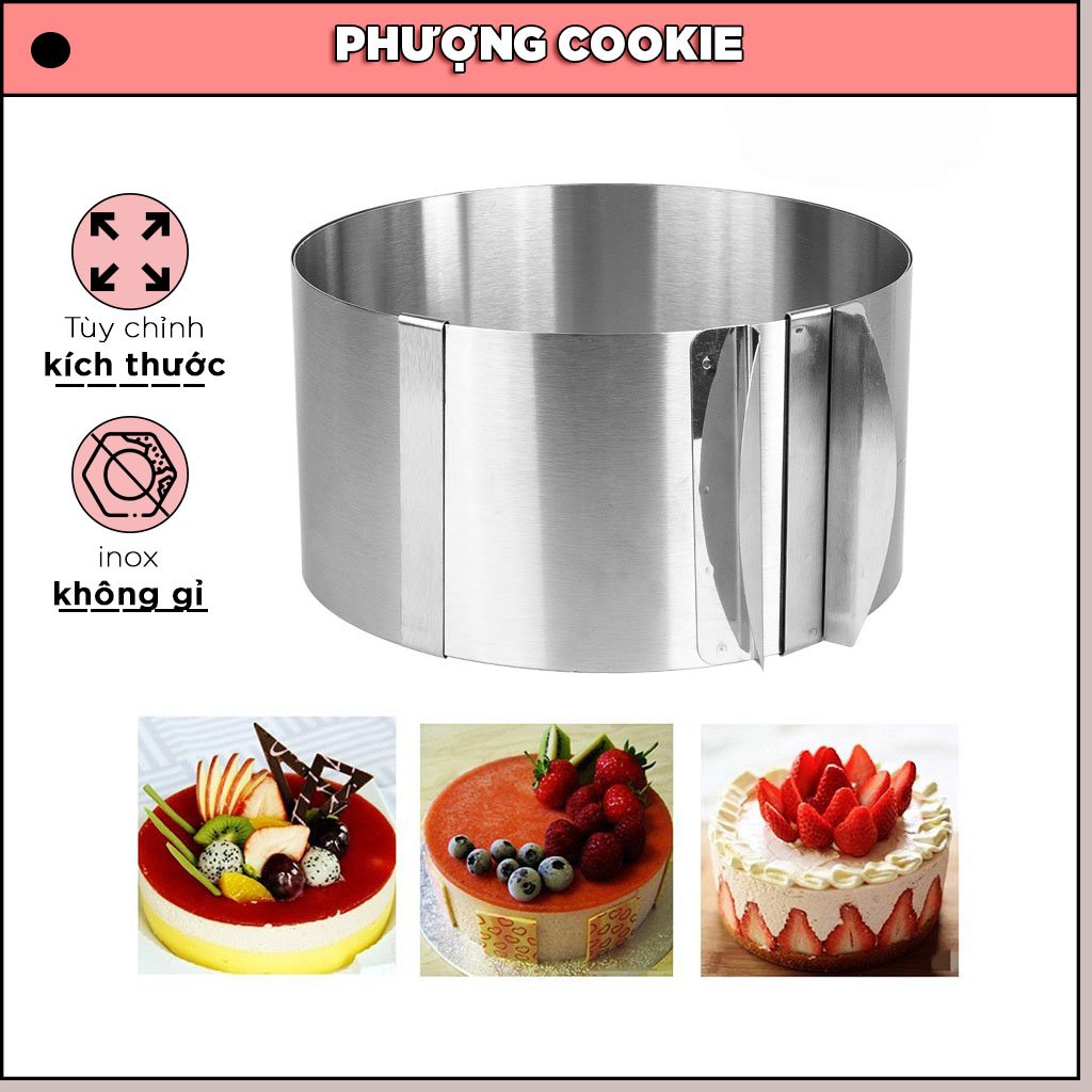 Khuôn ring mousse tròn có thể thay đổi kích thước 16 - 30cm