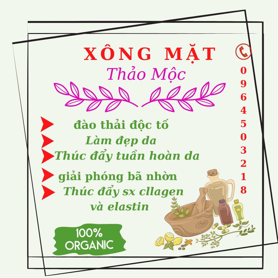 Xông mặt Thảo dược, Giúp da mặt căng bóng mịn màng