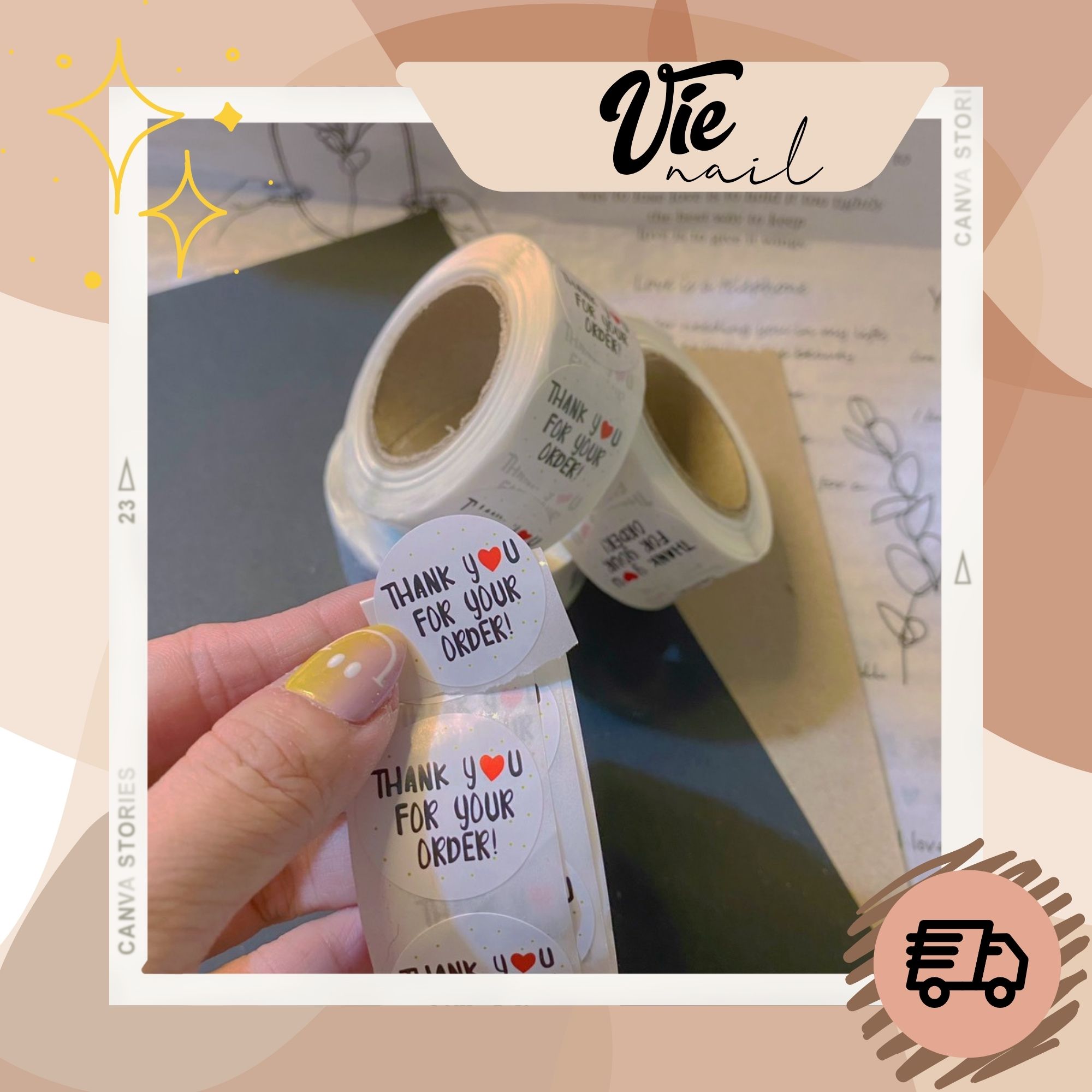 500 tem thank you size 2,5 cm
