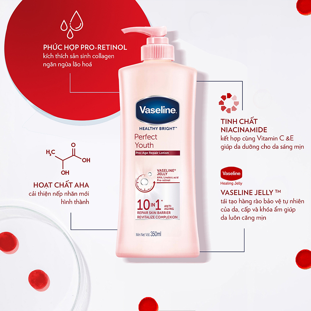 [HCM]Sữa dưỡng thể Vaseline Perfect 10 trong 1 350ml