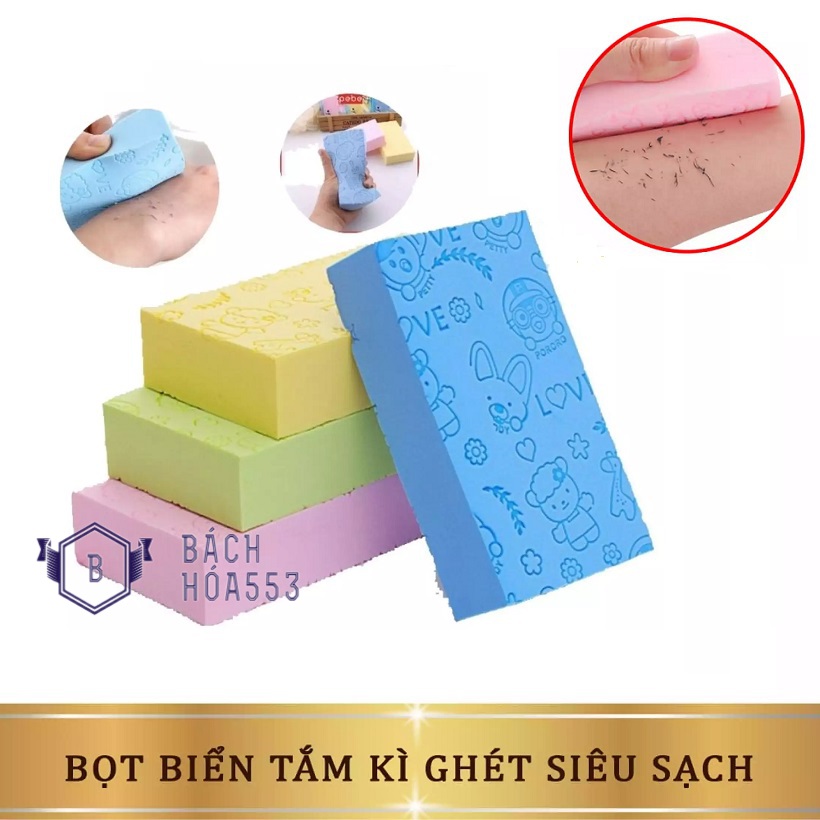 [Hoàn Tiền 10%] Bông tắm kì ghét tạo bọt Pororo Hàn Quốc - Mút tắm kì ghét - Miếng bọt biển tắm - Mút tắm kỳ ghét cho trẻ em (Màu ngẫu nhiên) BH957