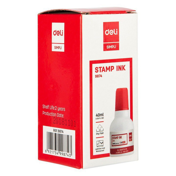 MỰC CON DẤU MÀU ĐỎ DELI E9874