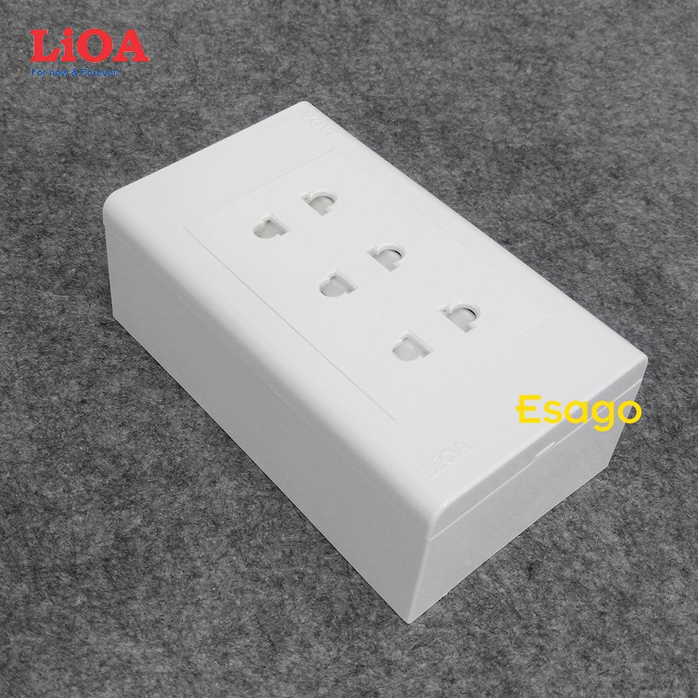 [HCM]Combo ổ cắm điện ba 2 chấu 16A LiOA (3520W) - Lắp nổi