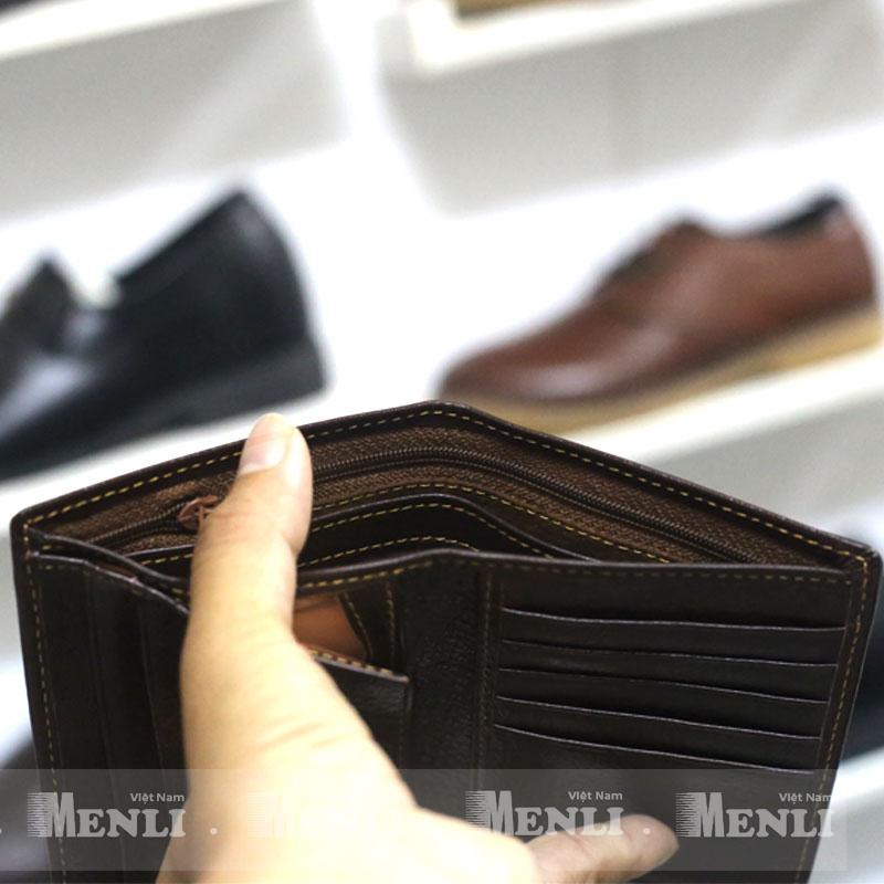 [DA BÒ] Ví đứng da bò thật 100% MENLI VLZ17