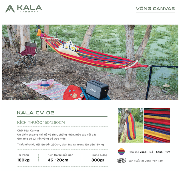 Võng dã ngoại Canvas KALA Hammock