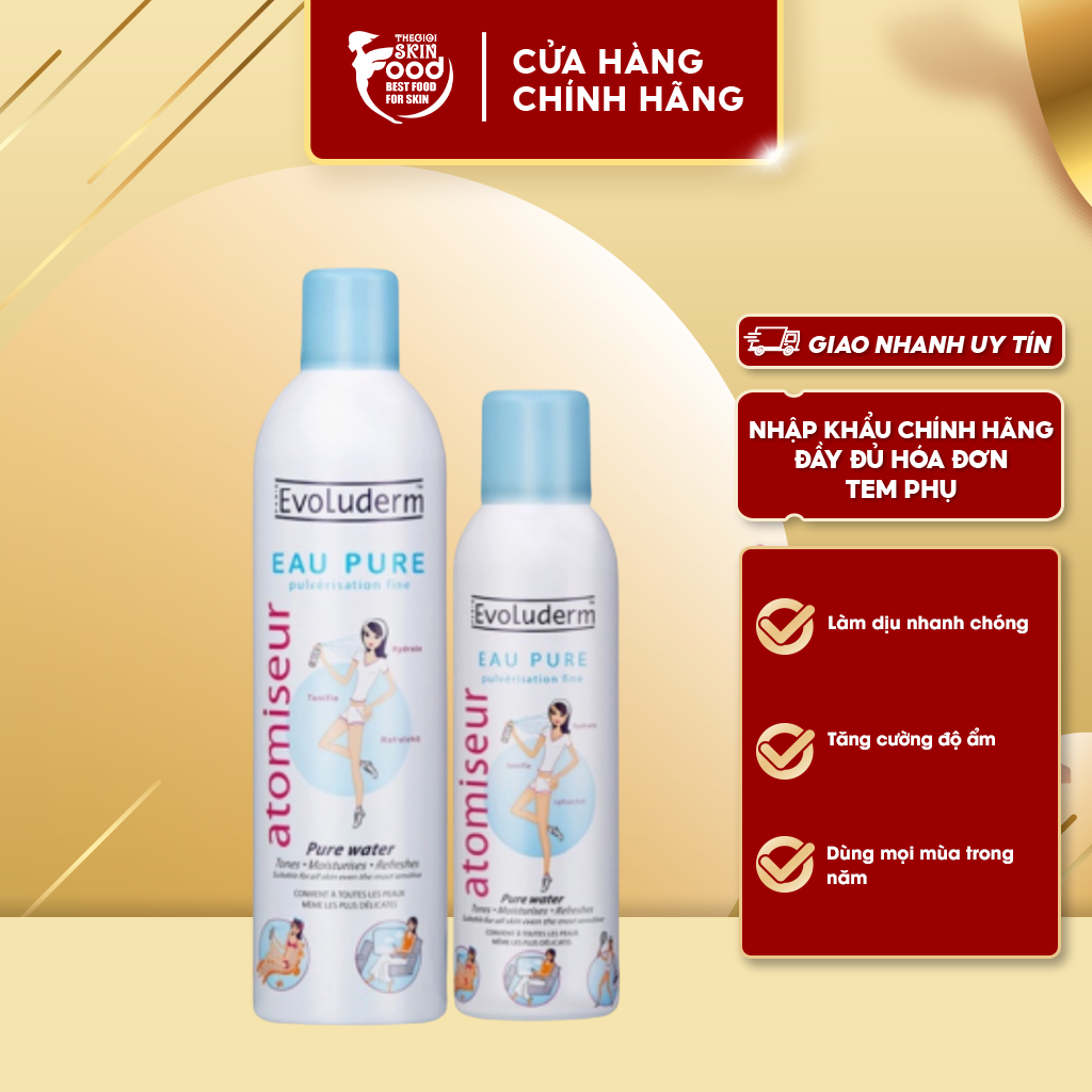 Xịt Khoáng Cấp Nước Evoluderm Atomiseur Eau Pure Water