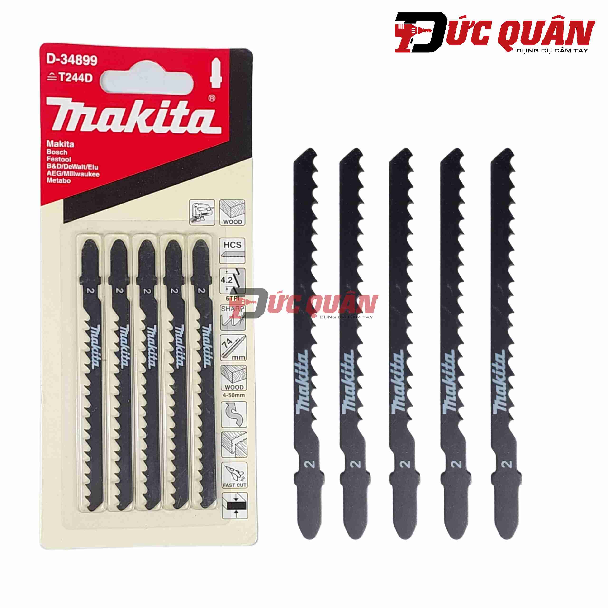 Bộ lưỡi cưa lọng t244d makita d-34899