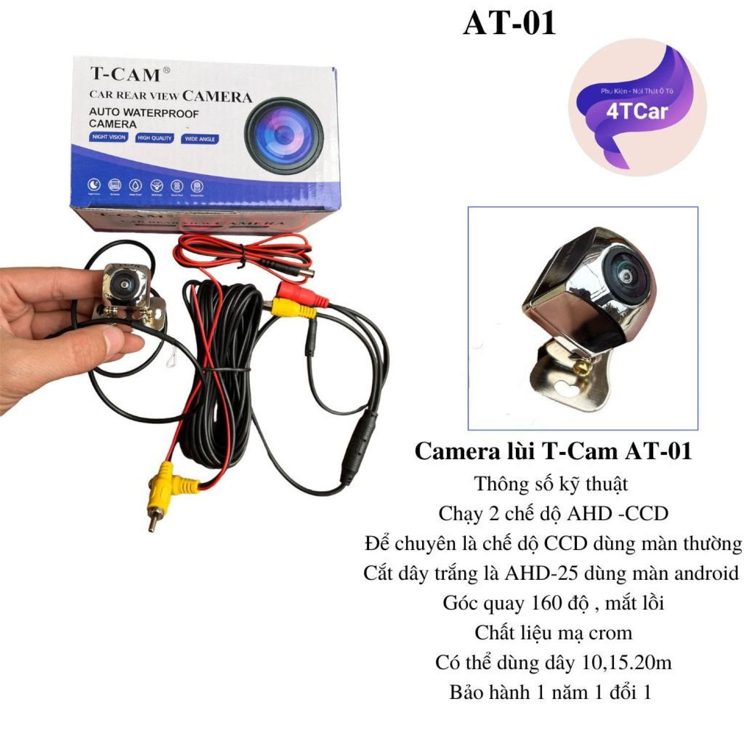 Camera lùi ô tô AHD - CCD dành cho màn android  và màn zin độ nét cao