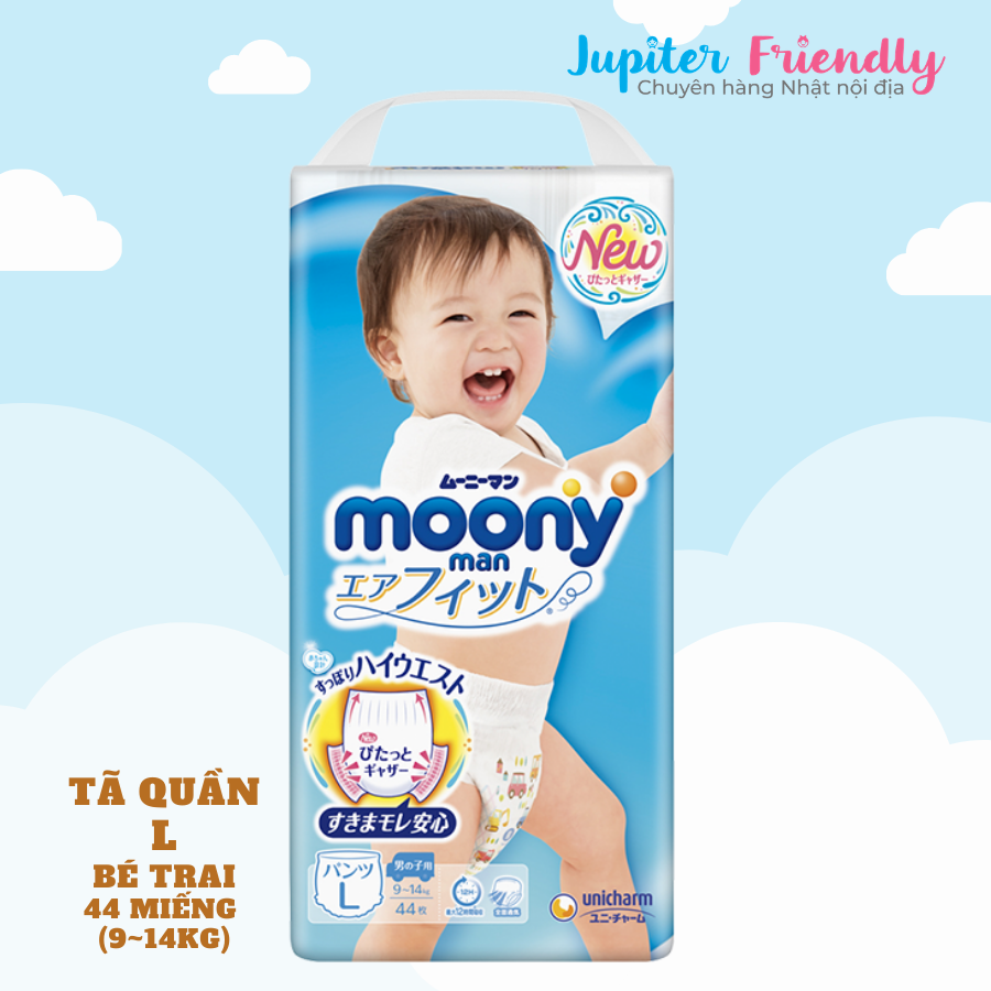 Bỉm - Tã Quần Moony Blue M58/ L44/ XL38 (Trai & Gái)