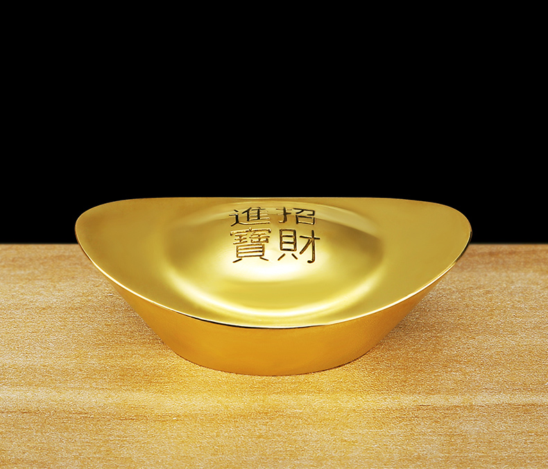 Nén vàng nguyên bảo bằng đồng thau phong thủy Hồng Thắng