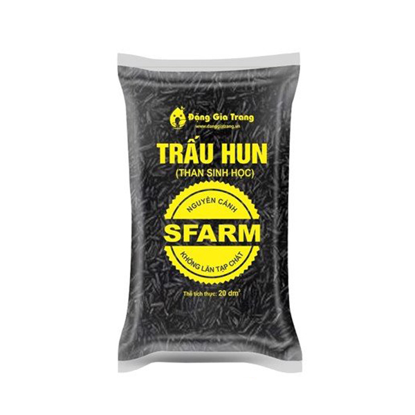 Gói 20dm3 Giá Thể Trấu Hun BioChar Nguyên Hạt Sfarm Phù Hợp Cho Mọi Loại Cây Trồng - VTNN Nông Điền Trang