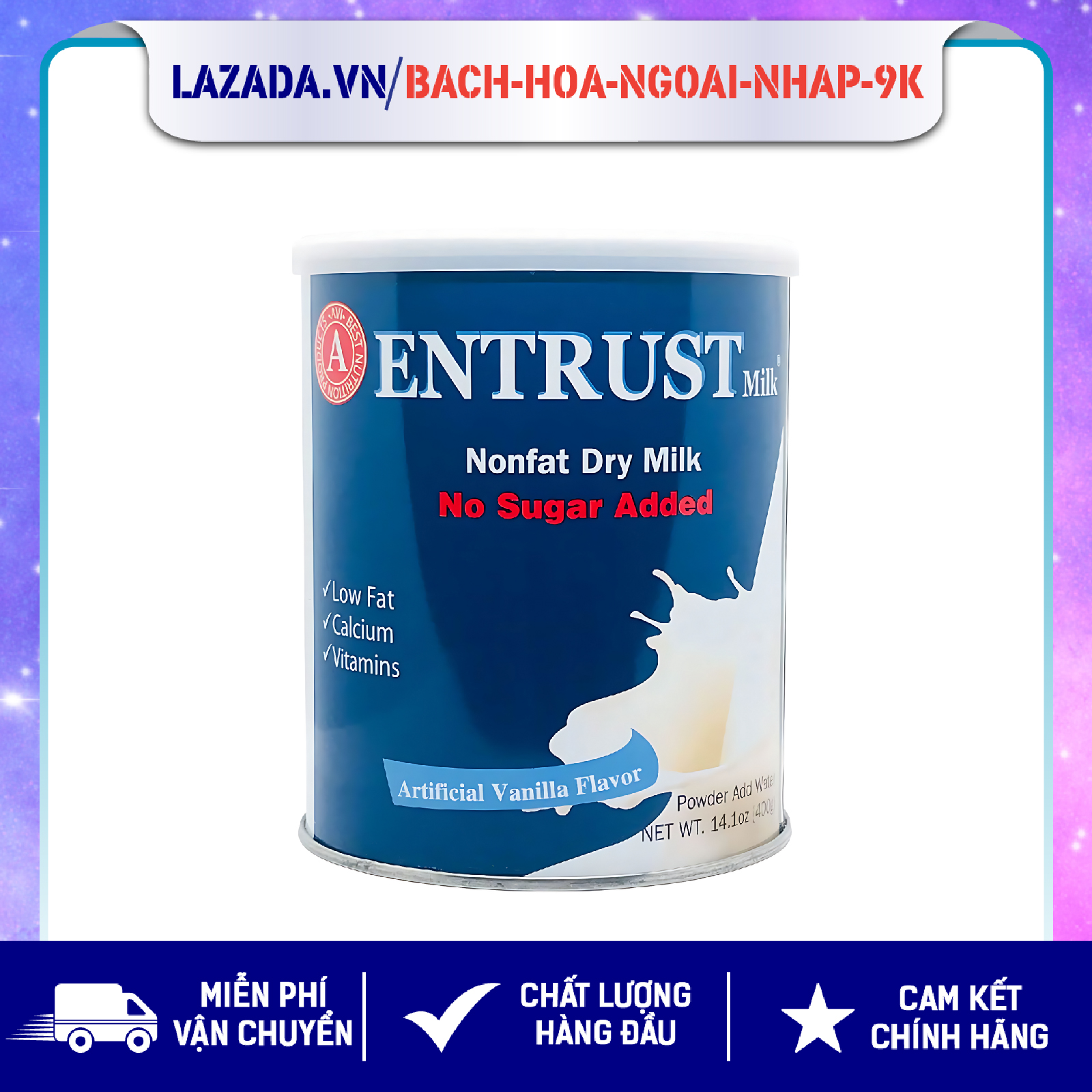 Sữa bột Entrust dành cho người tiểu đường Entrust Milk 400g [DATE 01/2026]