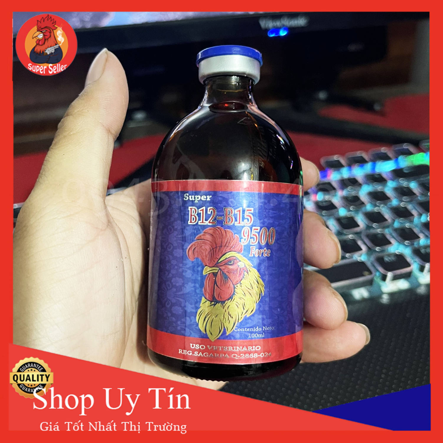 B12 9500 f rte Chai 100ml-Chích Gà Đá Bo Lớn Vô Pin Nhanh-Siêu Víp