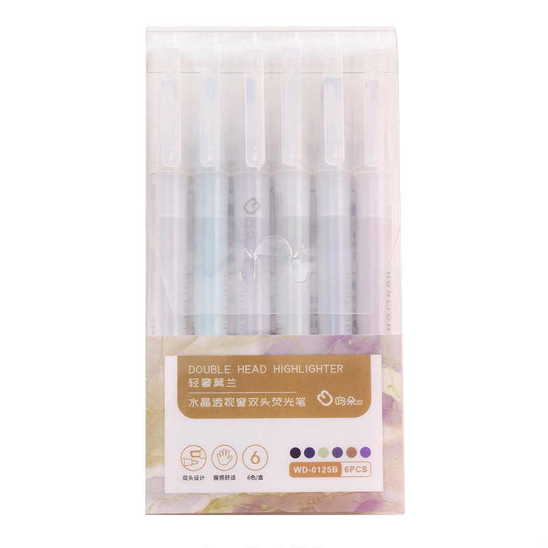 Bút dạ Highlighter Double Head bút đánh dấu hộp 6 cây