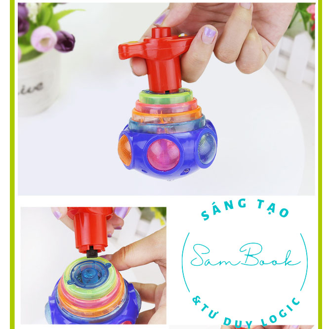 Con quay phát sáng vặn cót đồ chơi cho bé