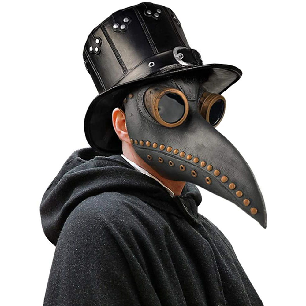 Mặt nạ bác sĩ bệnh dịch hạch Halloween mặt nạ mũi dài thời trung cổ Mũ bảo