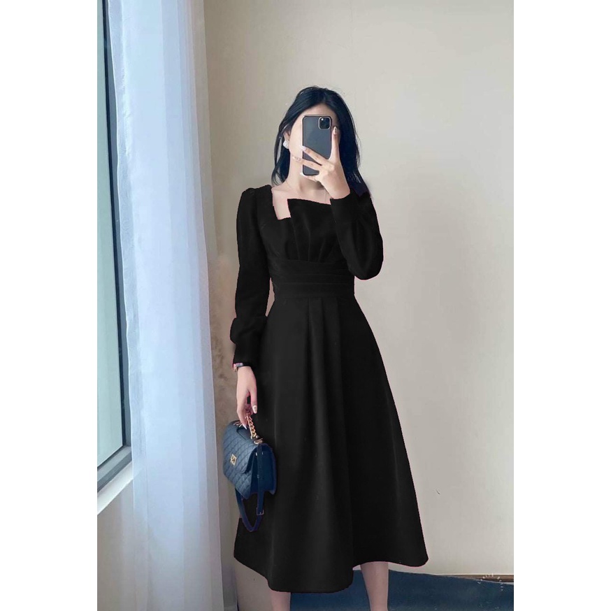 [FREESHIP] ĐẦM XẾP GẤP LY EO TAY DÀI BIGSIZE 50.90KG