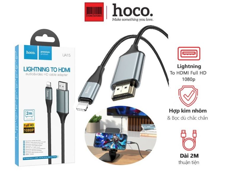 Cáp Chuyển Hoco UA15 Iphone Ra HDMI 4K Dây 2M