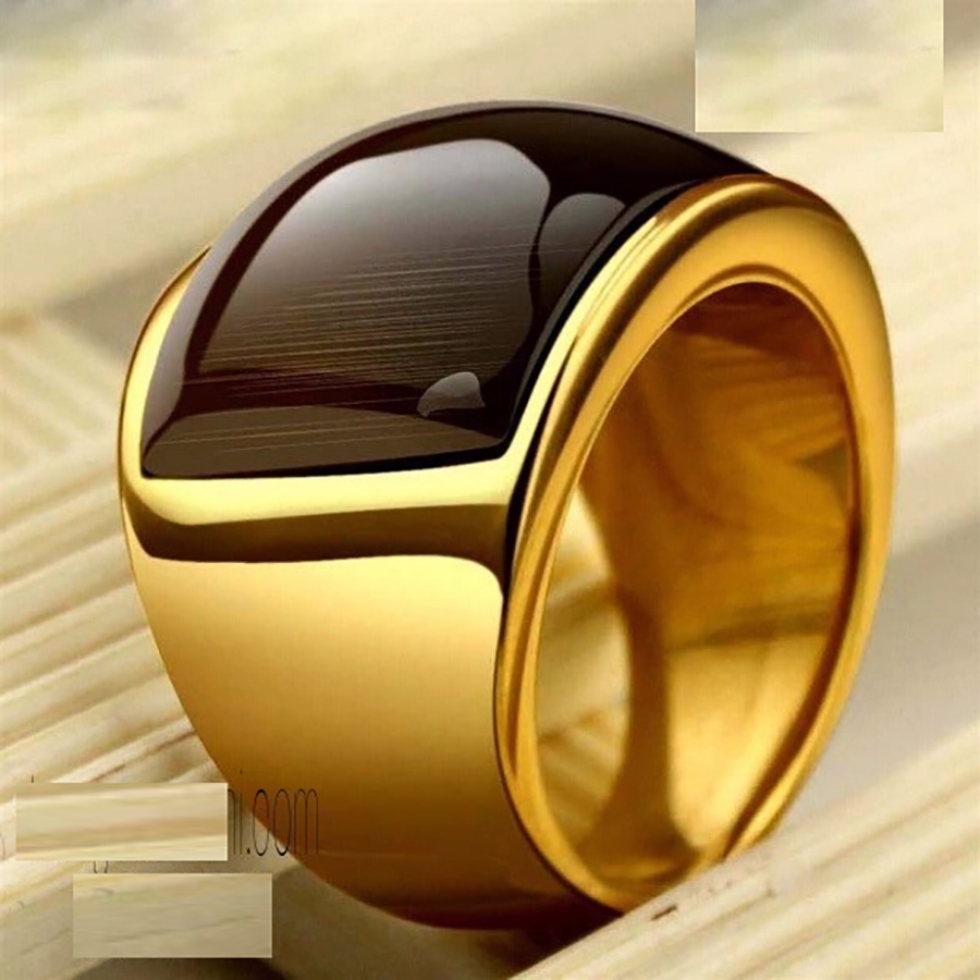 Nhẫn đá mắt hổ titan mạ vàng 24k