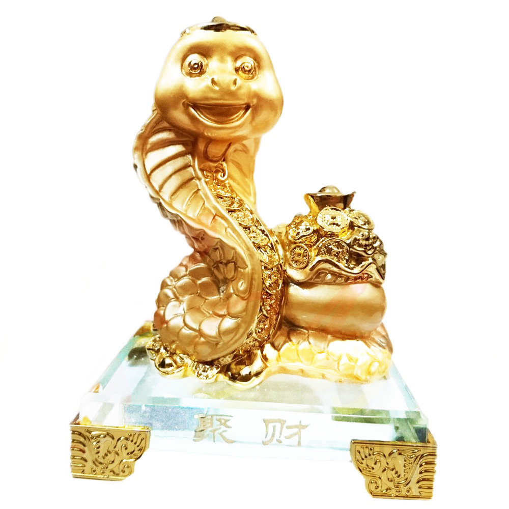 Tượng Rắn Vàng - Đế Thủy Tinh