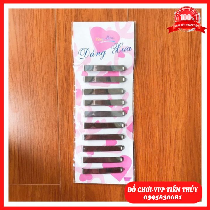 10 Cặp Tóc 3 Lá Chân Quê (Đại , Nhỡ ,Nhỏ) - Cặp Tóc Bà Gìa- Văn Phòng Phẩm Tiến Thủy❤️