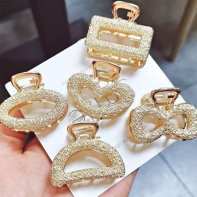 Set 5 Kẹp Tóc Hàn Quốc Si Vàng Siêu Xinh