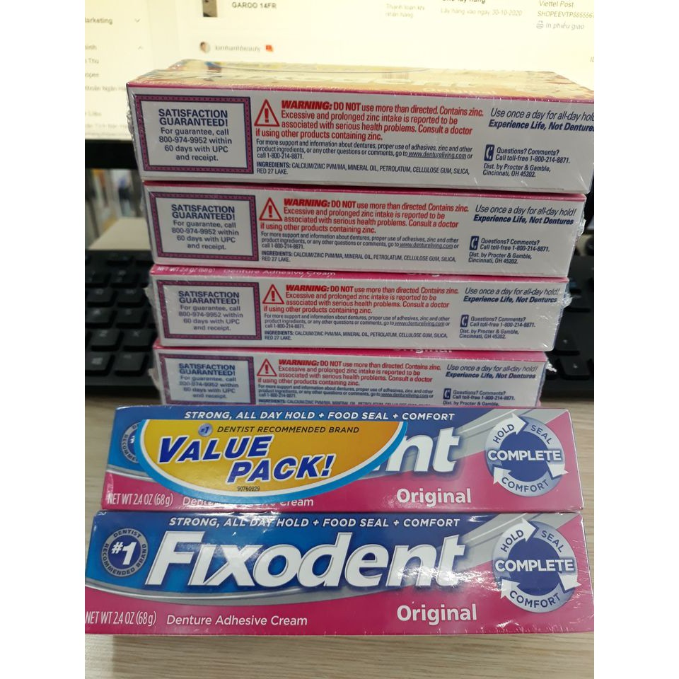 [HCM][chính hãng] Keo dán hàm răng giả Fixodent 68g