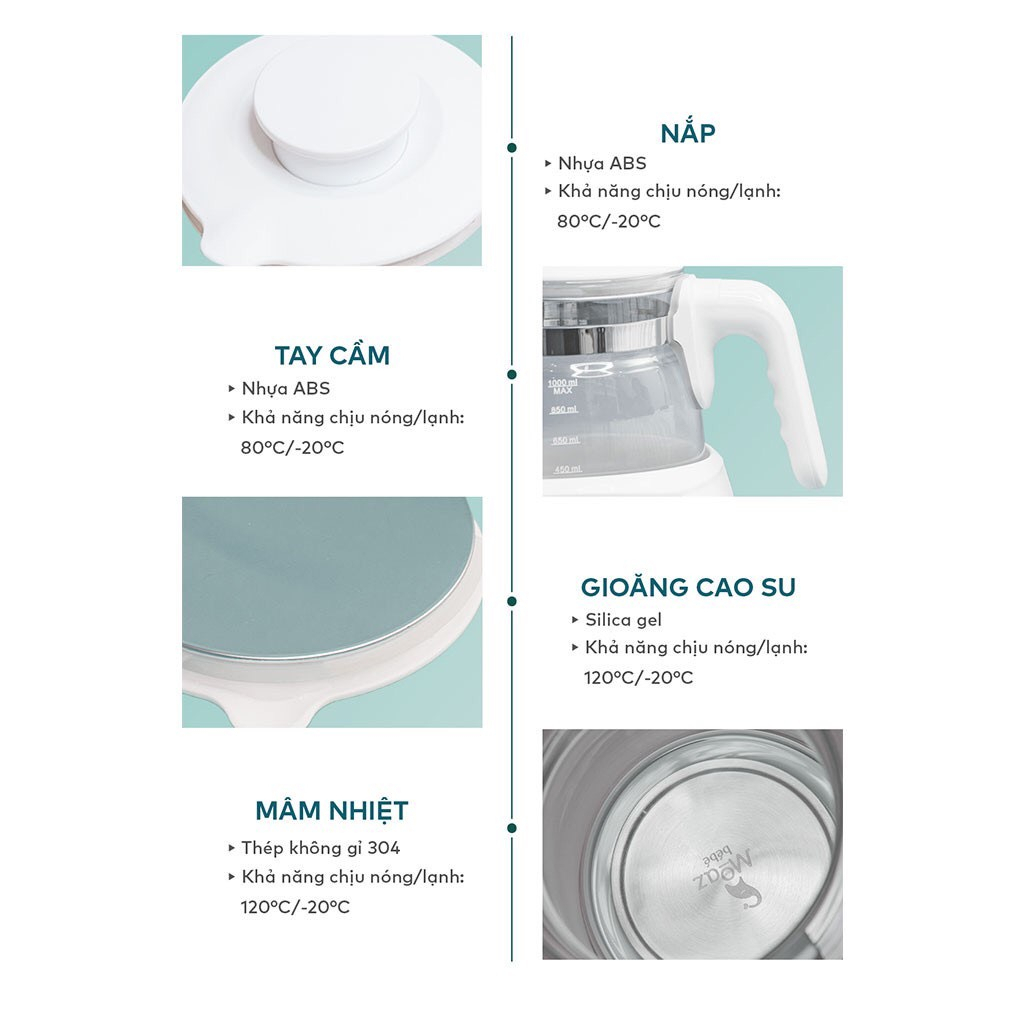 Máy đun nước siêu tốc Moaz Bebe - mb002